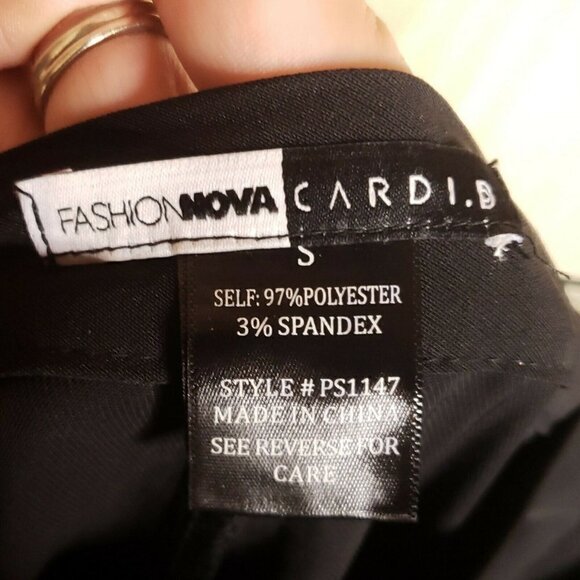 Fashion Nova For Cardi B Womens NWOT Black Super Wide Leg Pants Small - Picture 8 of 9